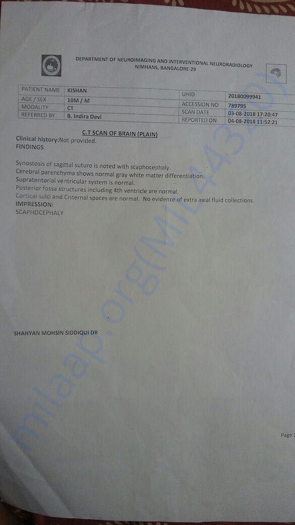 CT Scan report
