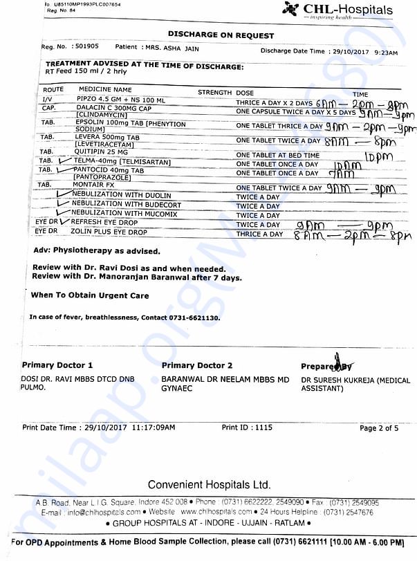 Discharge Card