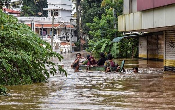 They are taken to safety in a boat