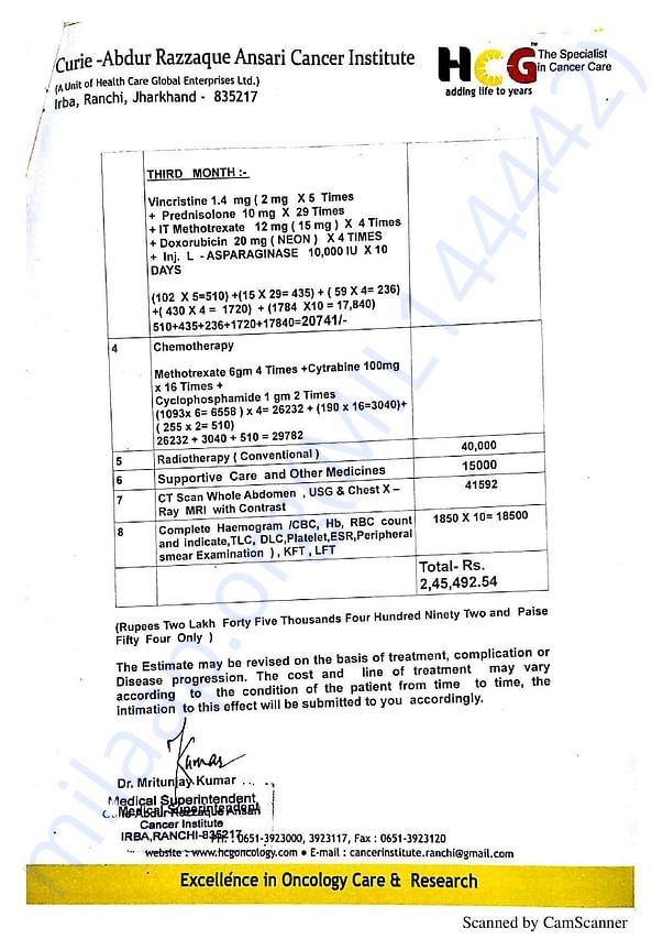 Estimation Letter