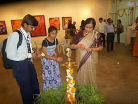 With Pushpa Dravid (rahul dravid's mother) invited her as Chief Guest