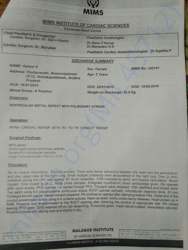 Discharge report