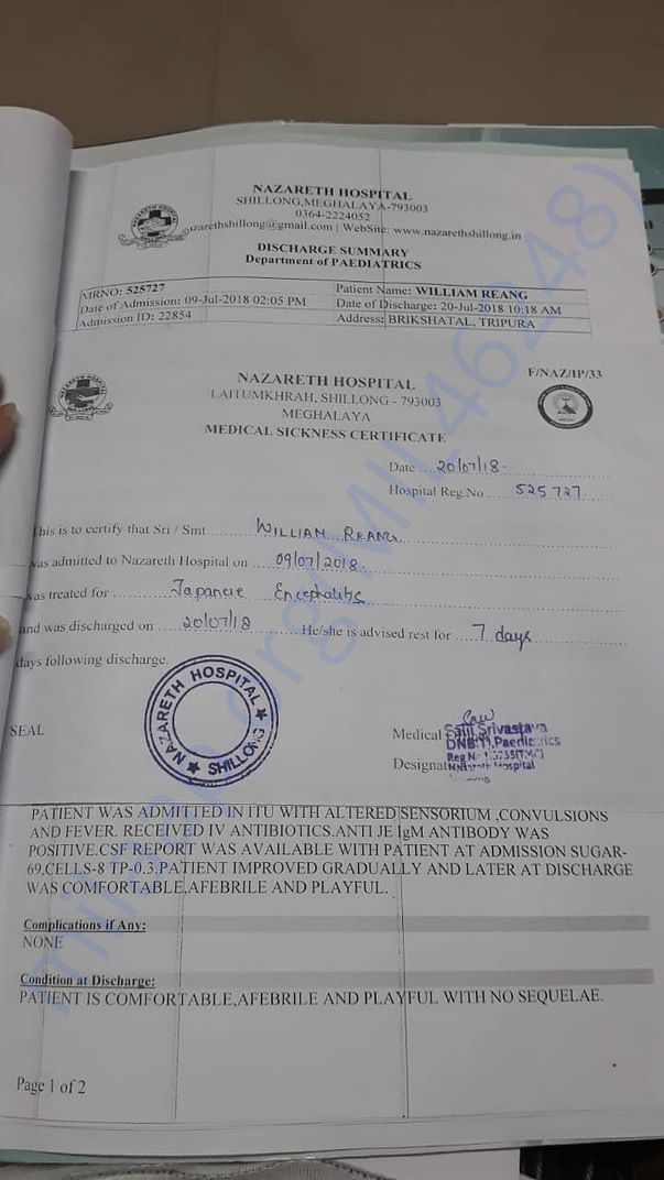 Letter from Doctor