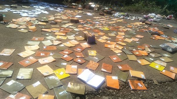 Destroyed school books