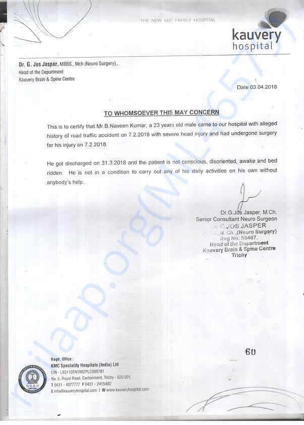 Naveen Kumar Medical Summary