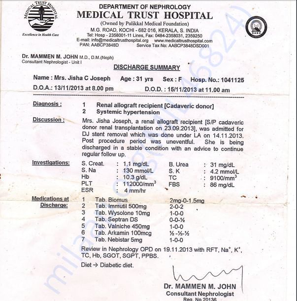 Renal Transplant Followup