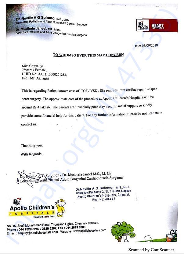 Estimation letter