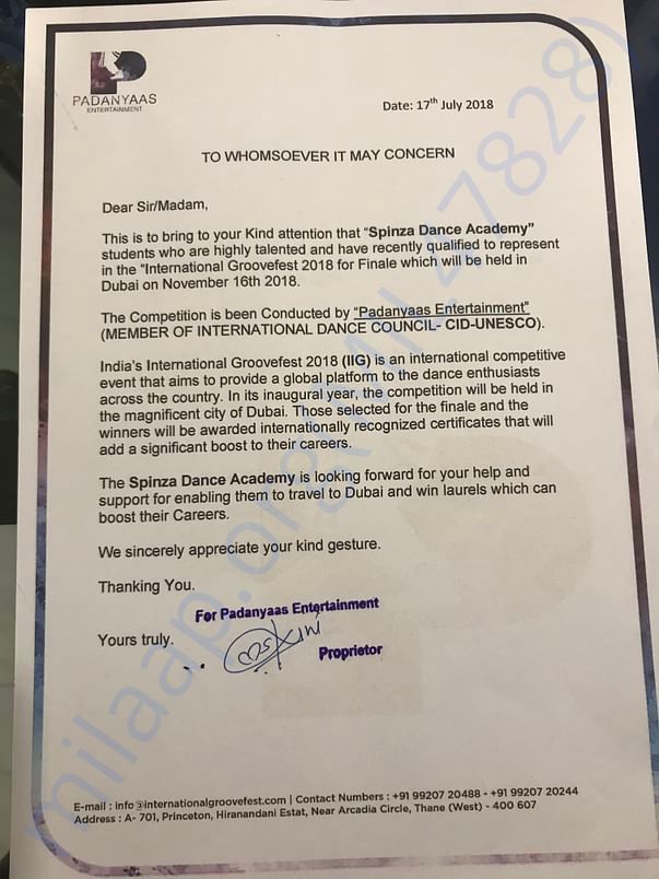 Selection Letter