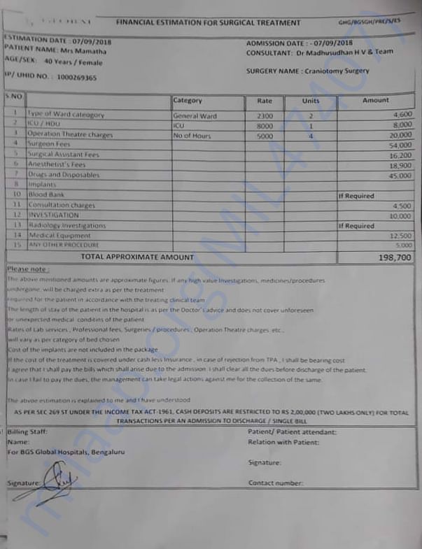 Estimation letter