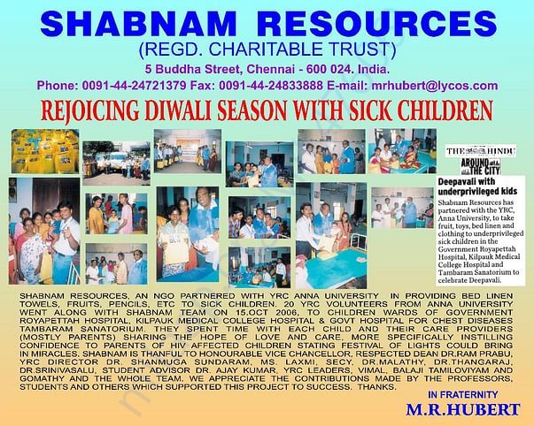 diwali celebrations in a children hospital