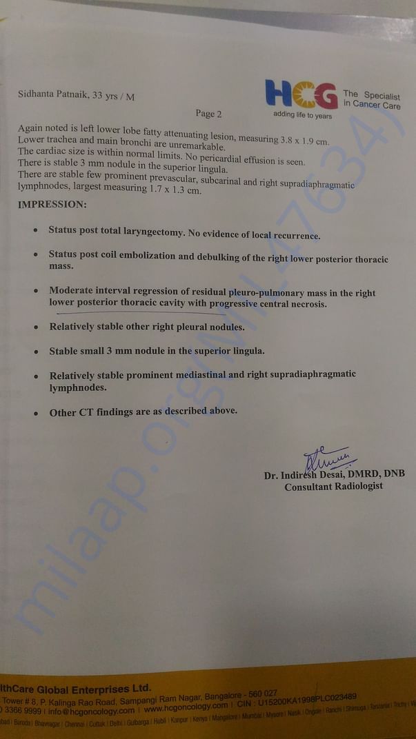 CT Scan After 3 Chemo Sessions