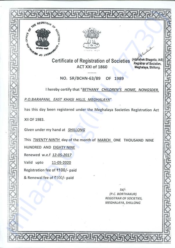 SOCIETY REGISTRATION