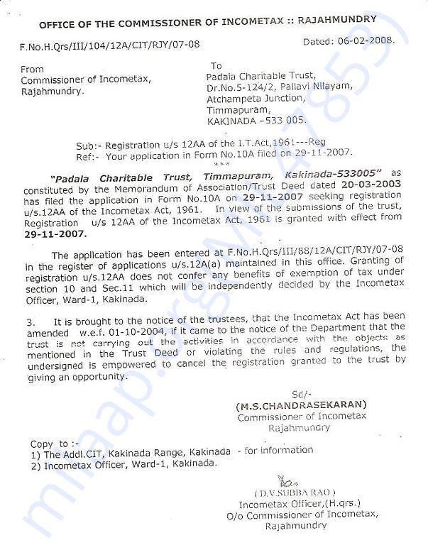 12A Registration under IT Act 1961