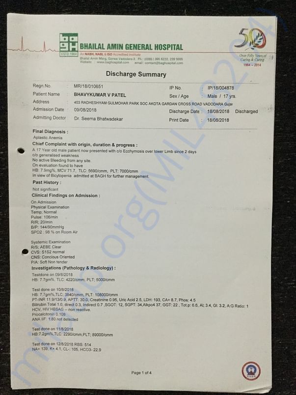 Diagnosis & Discharge Summary 1
