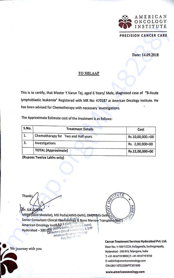 Estimation letter