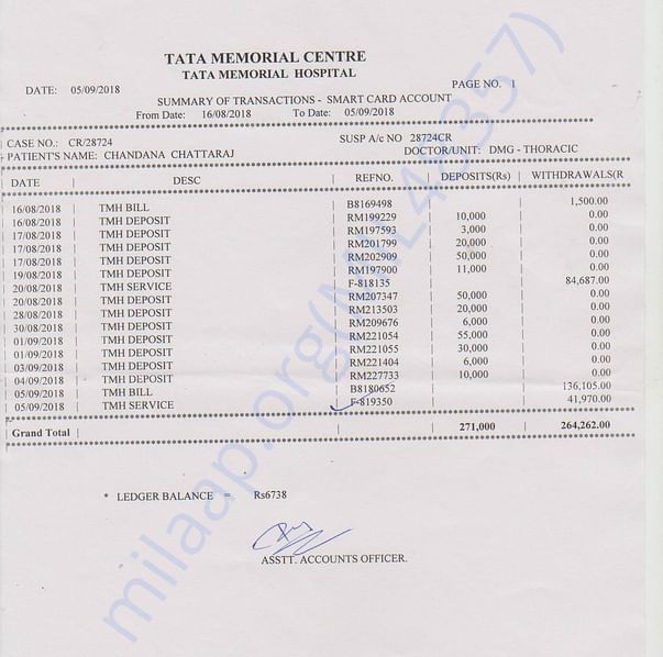TATA MEMORIAL HOSPITAL'S BILL 2