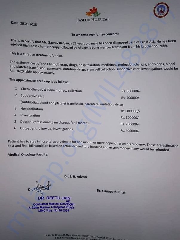 Gaurav's Hospital Cost Estiamation