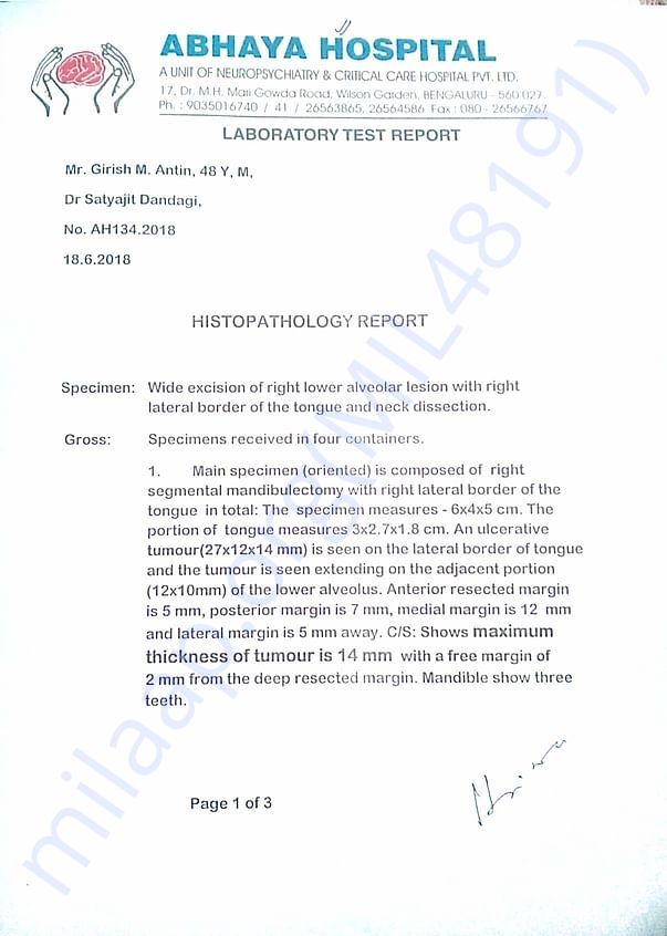 3rd time Abhaya 2nd Histopathological report pg1