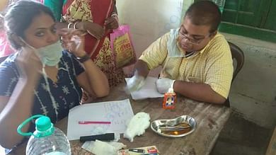 Our team organising and supporting medical camps
