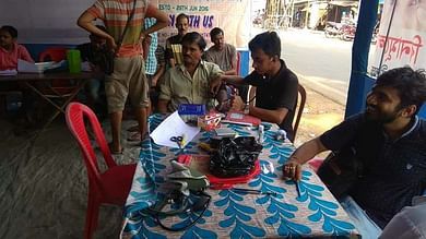 Our team organising and supporting free medical camps