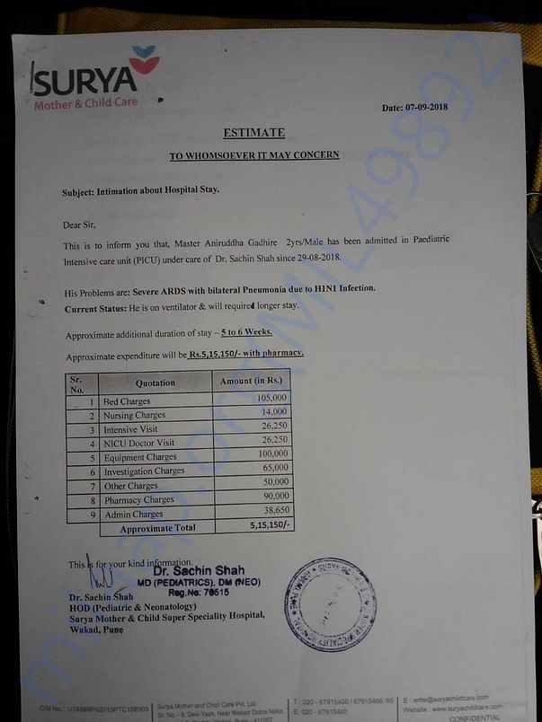 Estimation letter
