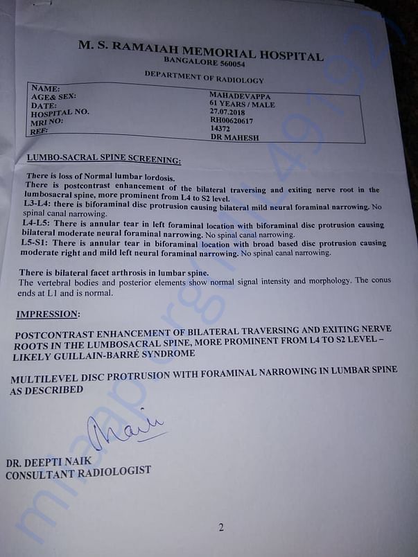 GBS MRI Scan Report Page2