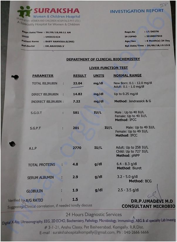 Liver Diagnostic Report from Suraksha