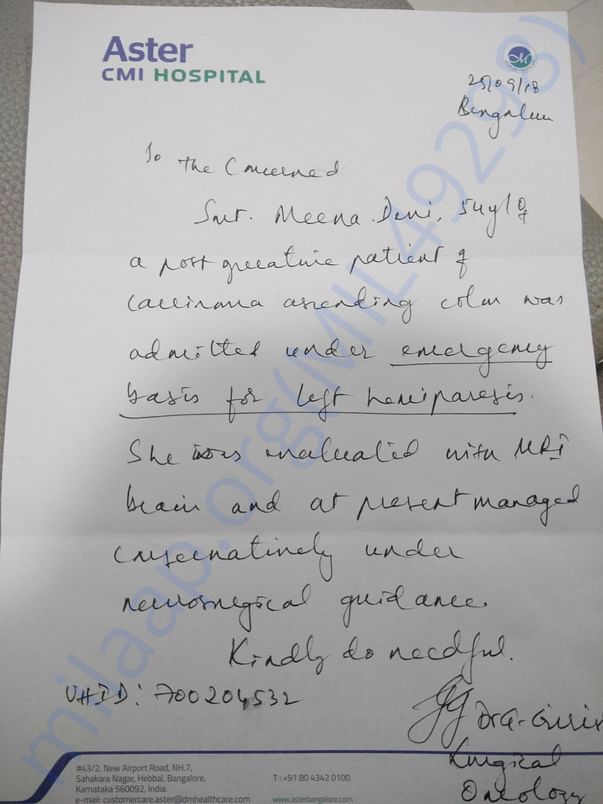 Brain hammoerage and paralysis report