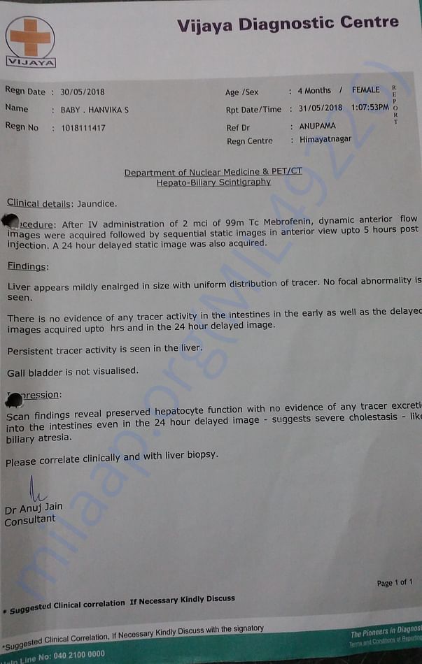Health Report from Vijaya Diagnostic