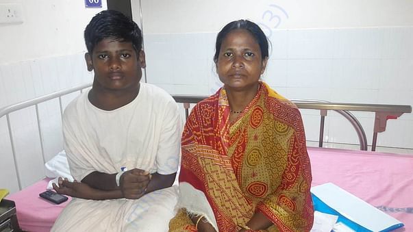 Patient with his mother