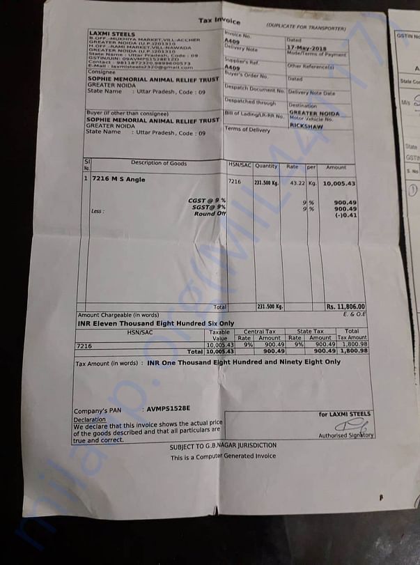 Pending bill 1 of the construction at the sanctuary