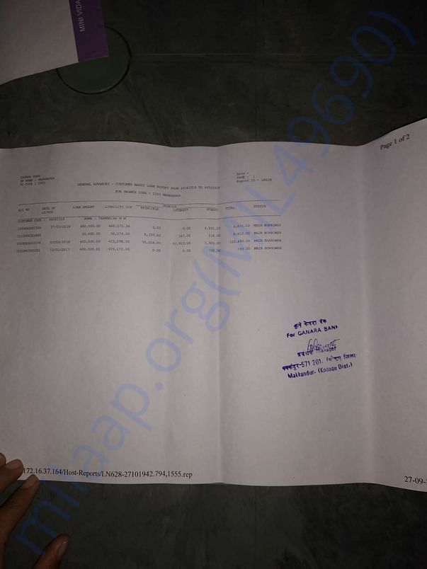 bank loan amount