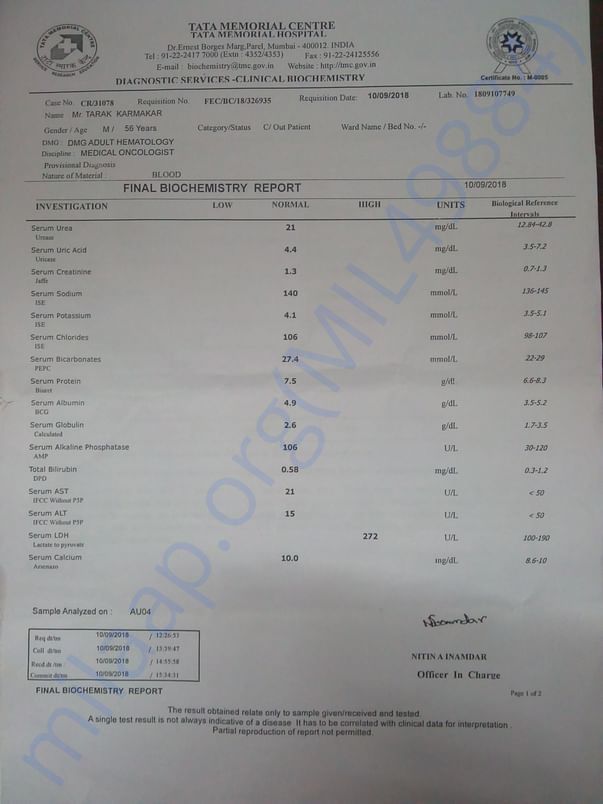 Blood report
