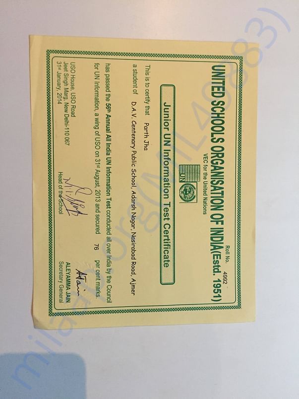 This was a United Nations Information test. I secured 76% marks.