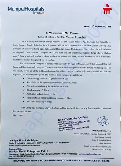 Estimation letter