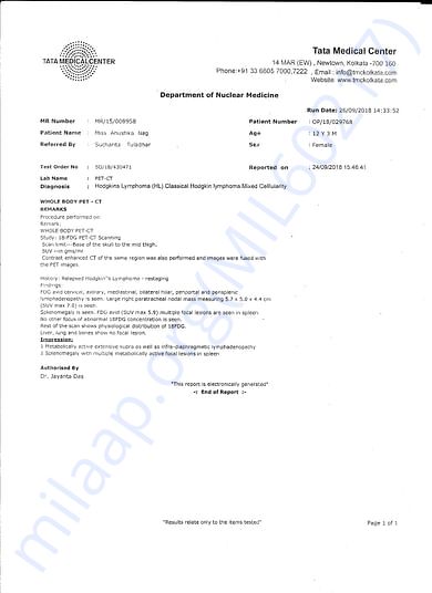 PET-CT scan report