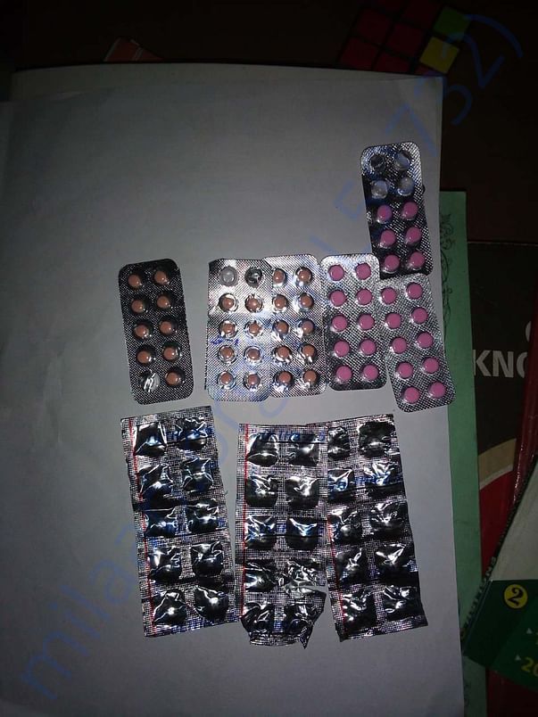 The medicines she is taking, given by a general doctor in the village