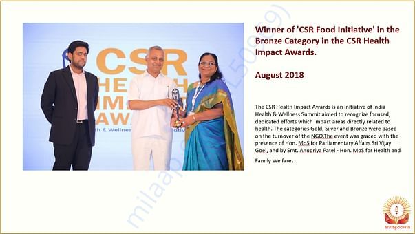 WINNER OF CSR FOOD INITIATIVE IN CSR HEALTH IMPACT AWARDS