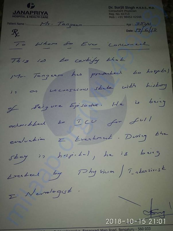 Latest check up report