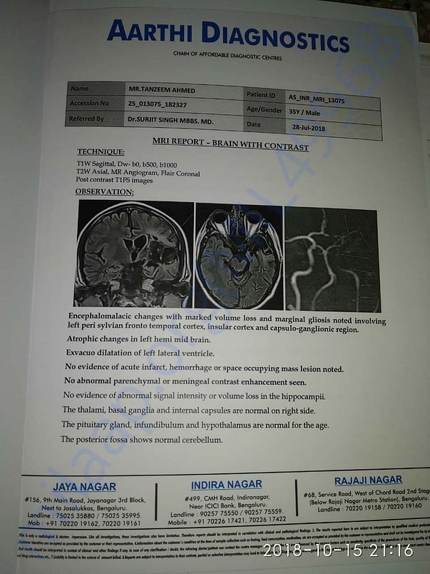 Latest MRI scan