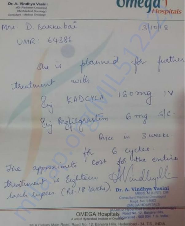 Doctor Estimate letter