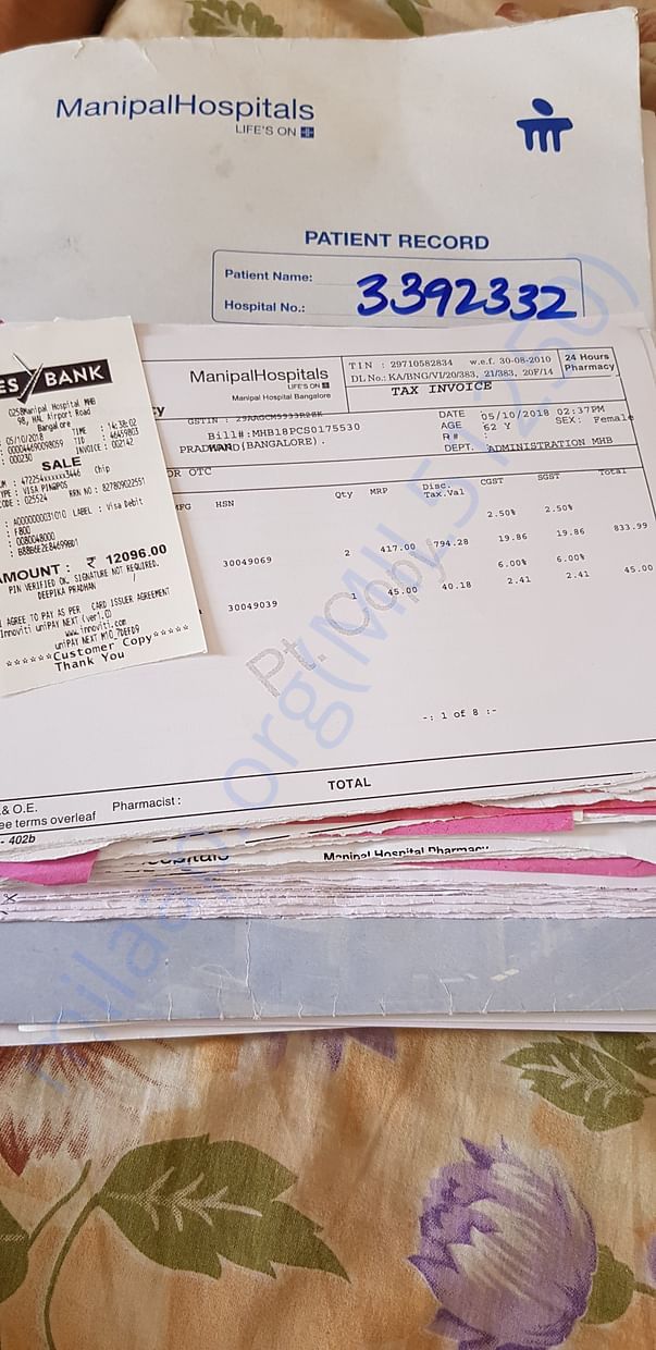 Pile of medicine bills