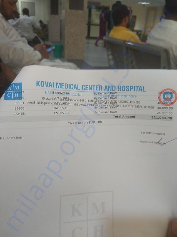Medical bill as of now
