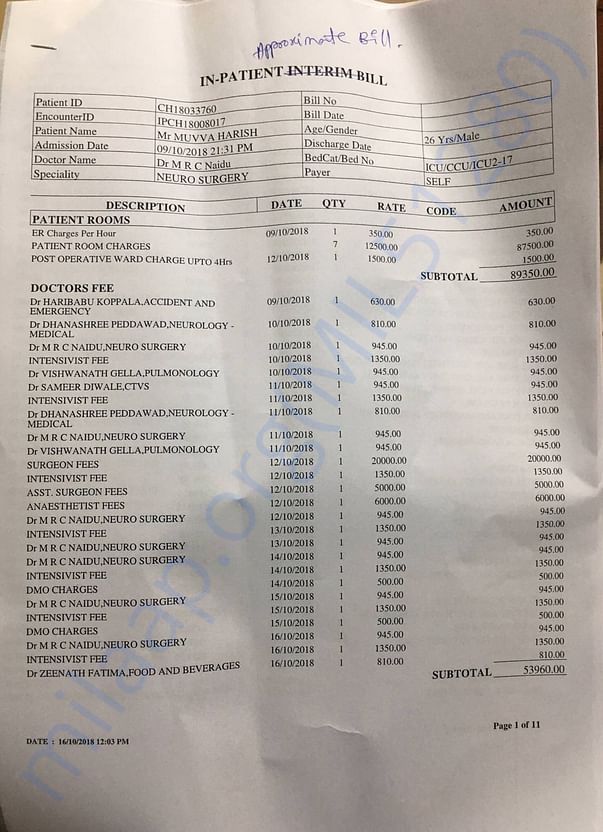 Medical bill