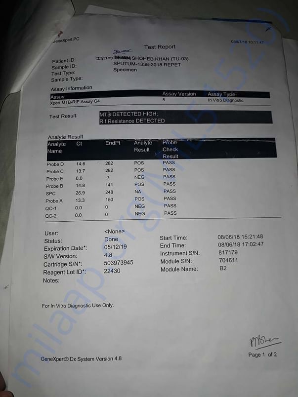 Elder daughter’s medical bills and documents