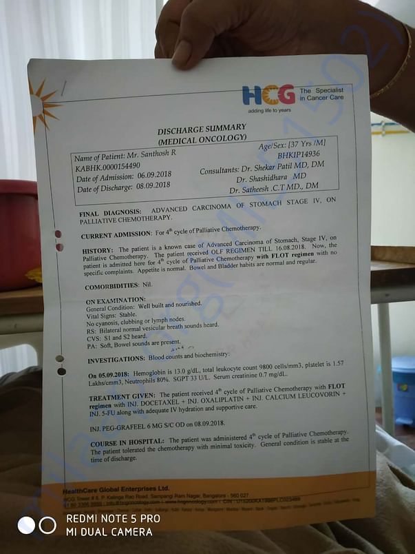 Need your help to undergo the treatment. God bless us all. Thank you.