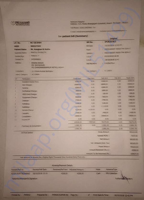 Just a part of the expenses