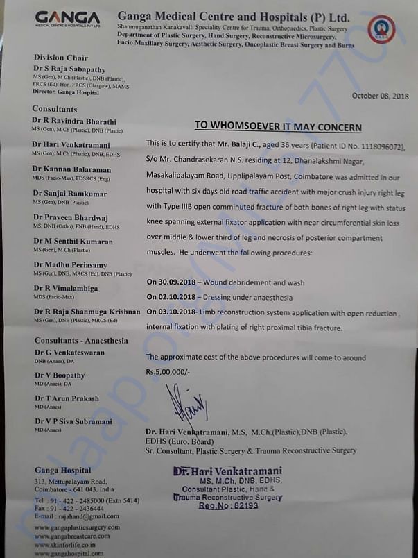 documents from ganga hospital