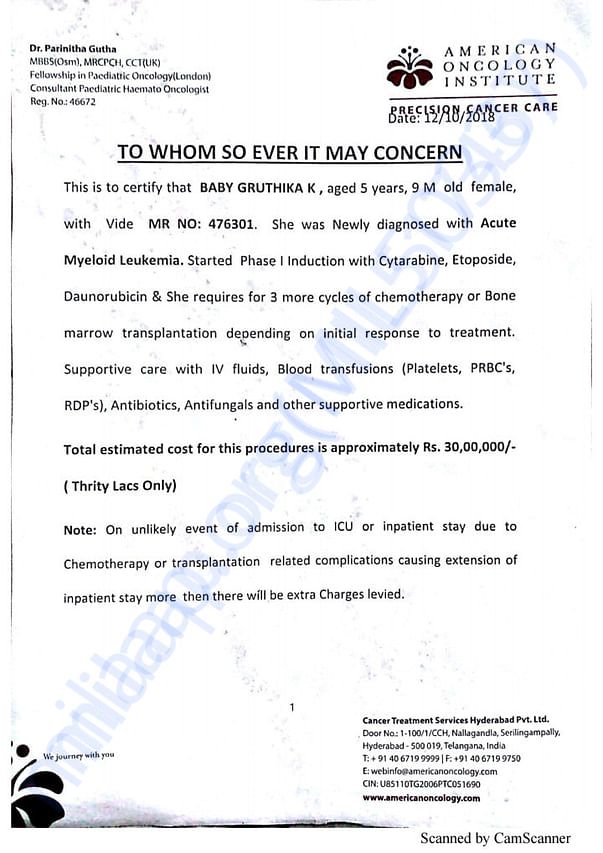 Estimation letter
