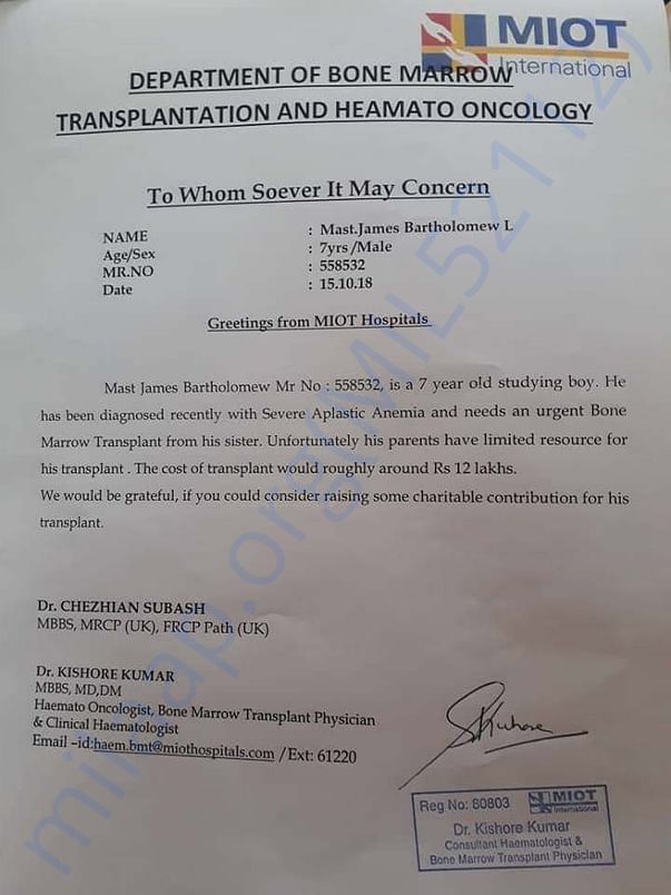 Letter from the doctors